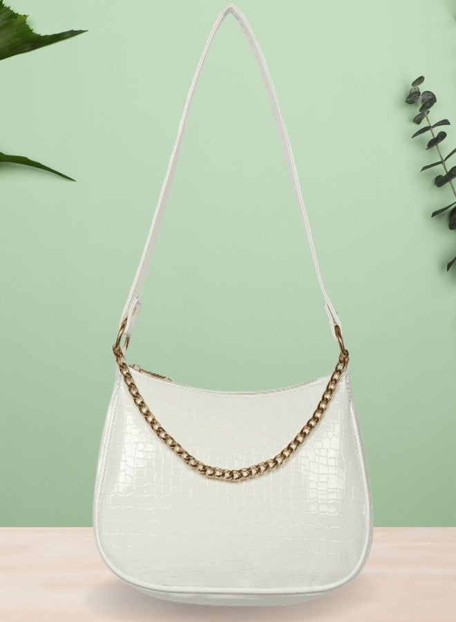 Dcozi Stylish PU Leather Shoulder bag | Sling bag | Handbag for Women and Girls (White) - Image 4